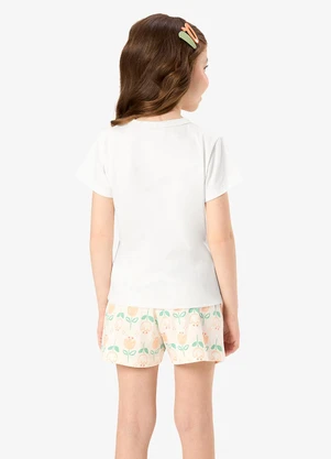 Rovi Kids - Pijama Blusa com Shorts Infantil Bege - ROVI KIDS