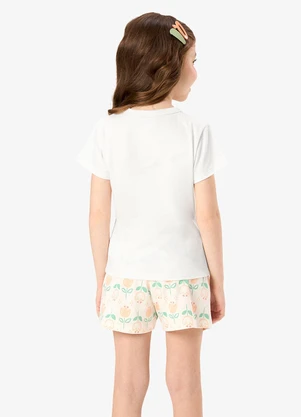Rovi Kids - Pijama Blusa com Shorts Infantil Bege - ROVI KIDS