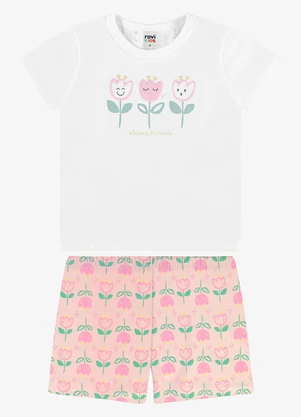 Rovi Kids - Pijama Blusa com Shorts Infantil Branco - ROVI KIDS