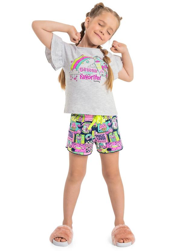 Quimby - Pijama Blusa e Short Menina Cinza