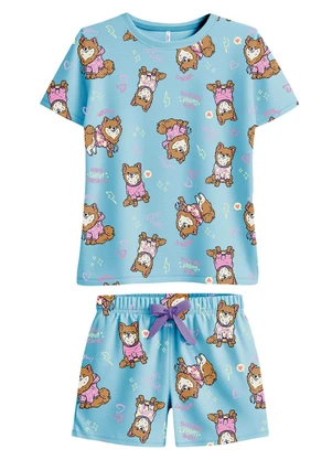 Malwee Kids - Pijama Cachorrinhos Brilha no Escuro Azul - MALWEE KIDS