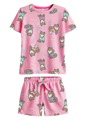 Malwee Kids - Pijama Cachorrinhos Brilha no Escuro Rosa - MALWEE KIDS