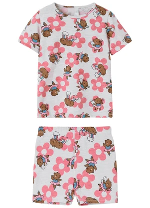 Malwee Kids - Pijama Capivara Bailarina Cinza Mescla - MALWEE KIDS