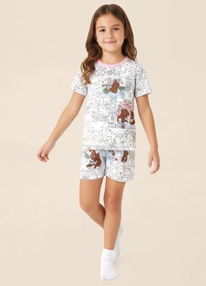 Malwee Kids - Pijama Capivaras Gibi Interativo Branco - MALWEE KIDS