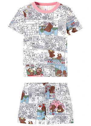 Malwee Kids - Pijama Capivaras Gibi Interativo Branco - MALWEE KIDS
