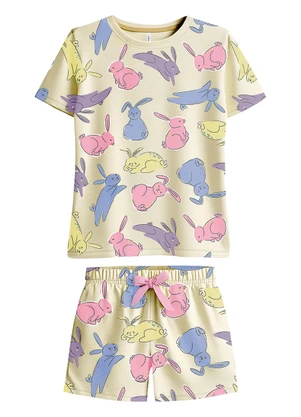 Malwee Kids - Pijama Coelhinhos Brilha no Escuro Amarelo - MALWEE KIDS