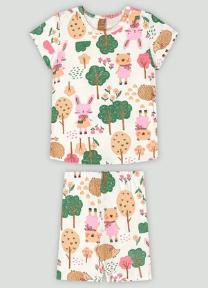 Pijama com Blusa e Ciclista Up Baby Branco - UP BABY