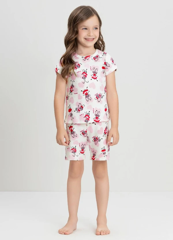Up Baby - Pijama com Blusa e Ciclista Up Baby Branco