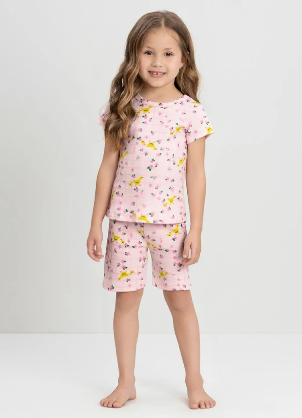 Up Baby - Pijama com Blusa e Ciclista Up Baby Branco