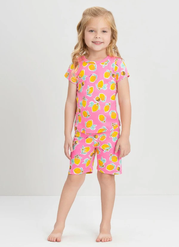 Up Baby - Pijama com Blusa e Ciclista Up Baby Rosa