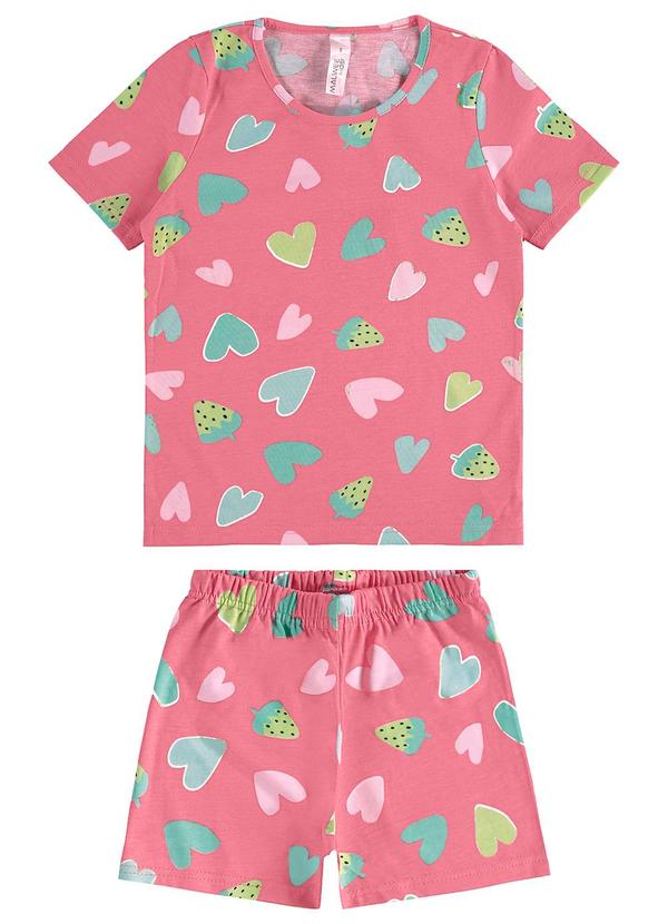 Malwee Kids - Pijama Corações que Brilham no Escuro Rosa