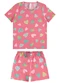 Malwee Kids - Pijama Corações que Brilham no Escuro Rosa - variação: Rosa