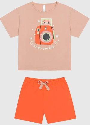 Malwee Kids - Pijama Criando Sonhos Menina Marrom Claro - MALWEE KIDS