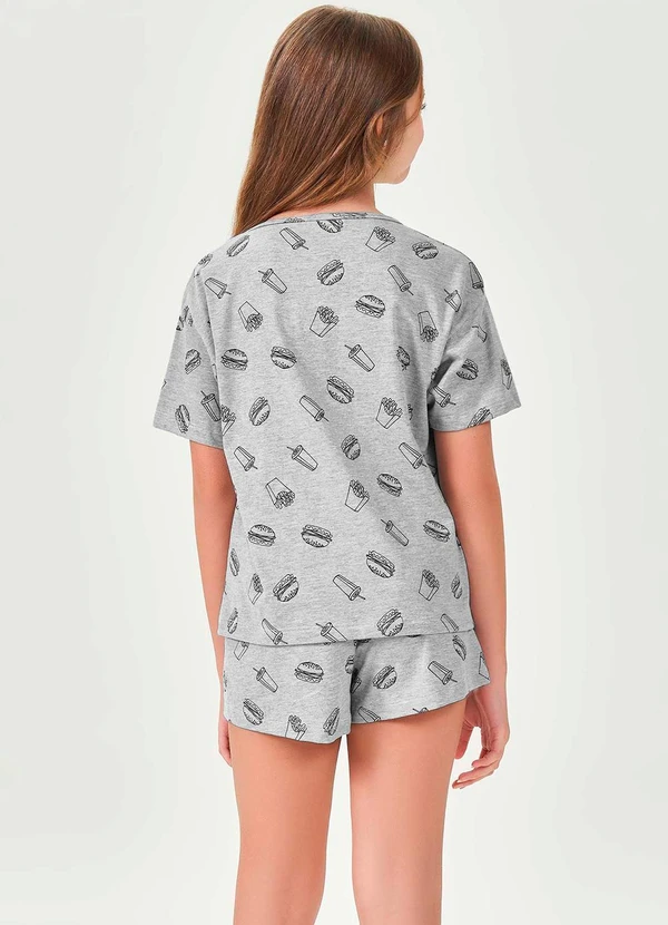 Espaço Pijama - Pijama Curto Feminino Infantil Mescla 2