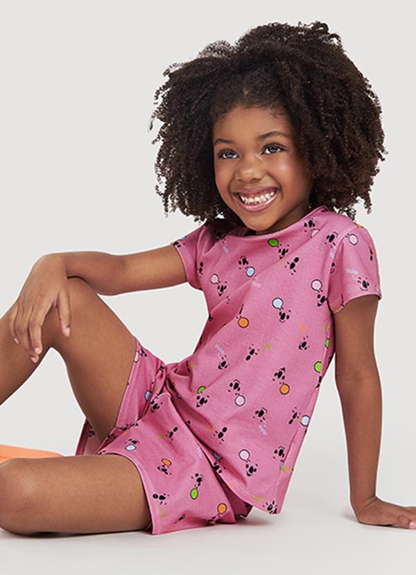 Lilica Ripilica - Pijama Curto Infantil Feminino Rosa