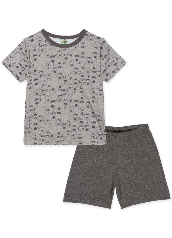 Lilica Ripilica - Pijama Curto Infantil Unissex Cinza