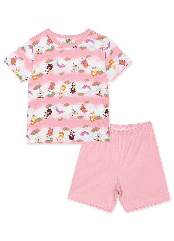 Lilica Ripilica - Pijama Curto Infantil Unissex Rosa