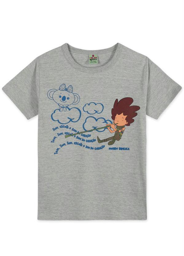 Lilica Ripilica - Pijama Curto Malha Menina Mundo Ripilica Cinza 3