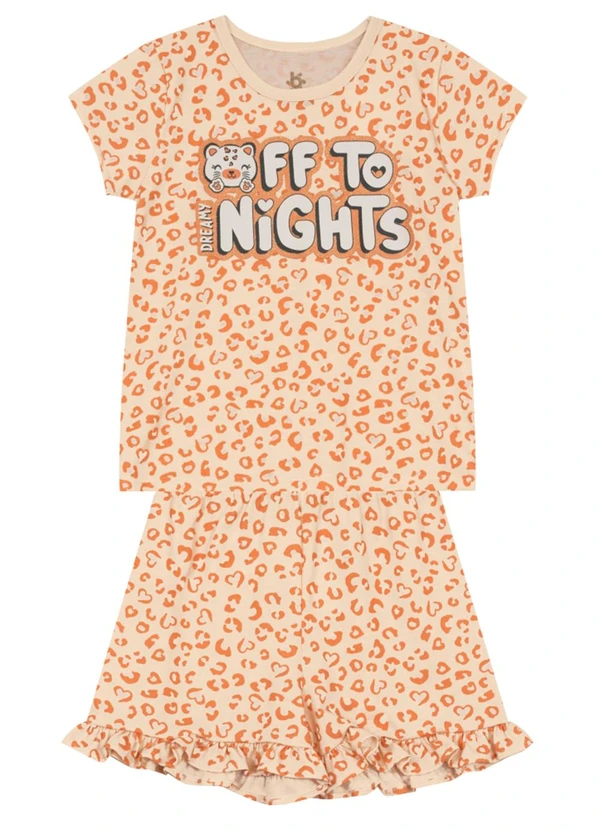 Brandili - Pijama de Oncinha Brilha no Escuro Bege