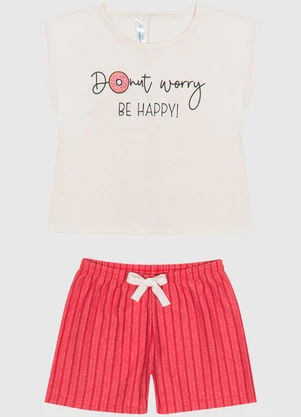 Malwee Kids - Pijama Donut Worry Menina Off White - MALWEE KIDS