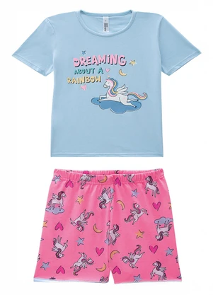 Malwee Kids - Pijama Dreaming que Brilha no Escuro Azul Pastel - MALWEE KIDS