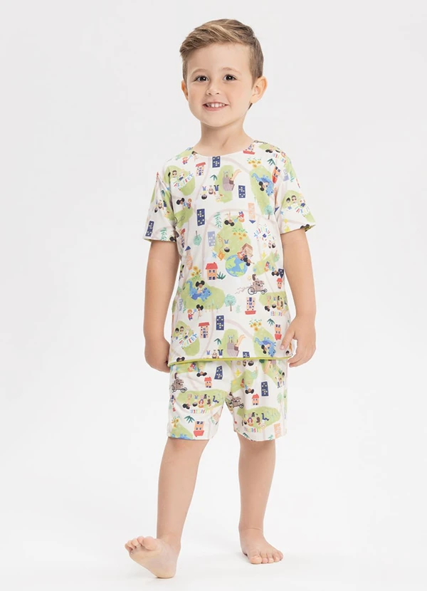 Alakazoo - Pijama Dupla Face com Shorts e Camiseta Verde 2