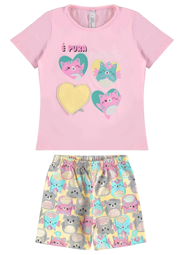Malwee Kids - Pijama é Pura Diversão Rosa Claro