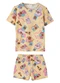Malwee Kids - Pijama Yoga Cat Brilha no Escuro Laranja Pastel - variação: Amarelo Claro