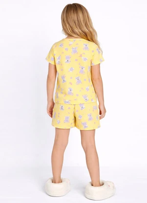 Select - Pijama Feminino Infantil Estampado Amarelo - SELECT