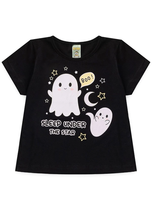 Atelie da Crianca - Pijama Feminino Verão Boo Preto 2