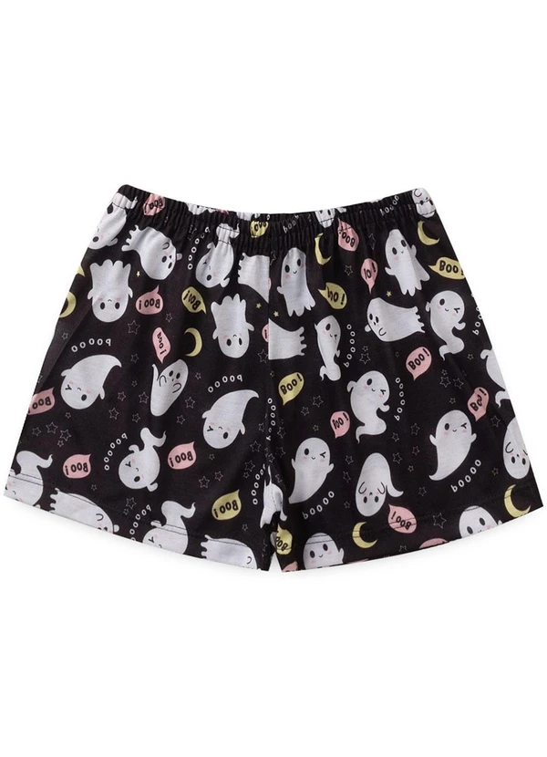 Atelie da Crianca - Pijama Feminino Verão Boo Preto 3