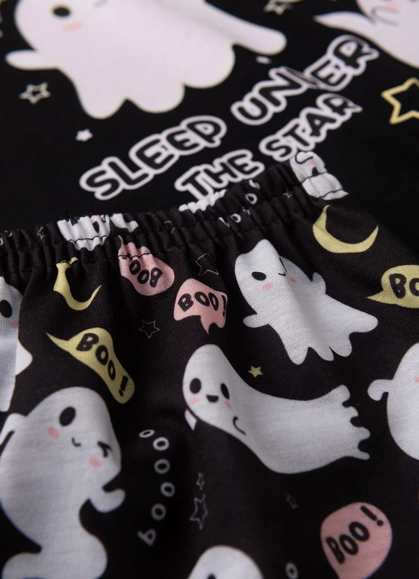 Atelie da Crianca - Pijama Feminino Verão Boo Preto 4