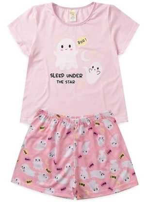 Atelie da Crianca - Pijama Feminino Verão Boo Rosa - ATELIE DA CRIANCA