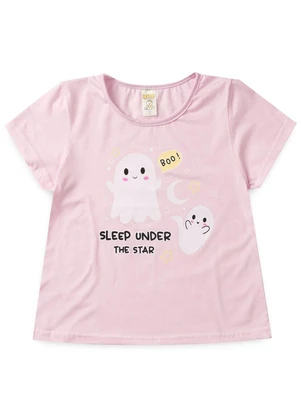 Atelie da Crianca - Pijama Feminino Verão Boo Rosa - ATELIE DA CRIANCA