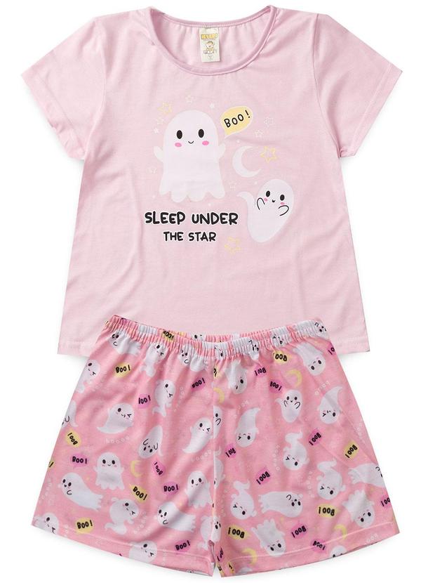 Atelie da Crianca - Pijama Feminino Verão Boo Rosa