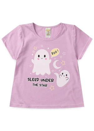 Atelie da Crianca - Pijama Feminino Verão Boo Roxo - ATELIE DA CRIANCA