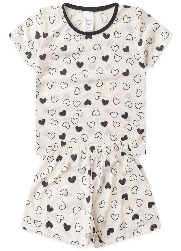 Atelie da Crianca - Pijama Feminino Verão Coração Branco