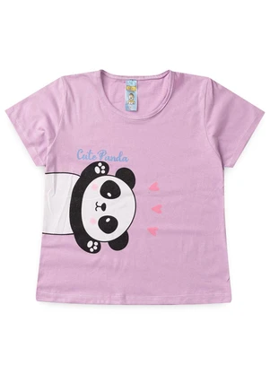 Atelie da Crianca - Pijama Feminino Verão Cute Panda Rosa - ATELIE DA CRIANCA