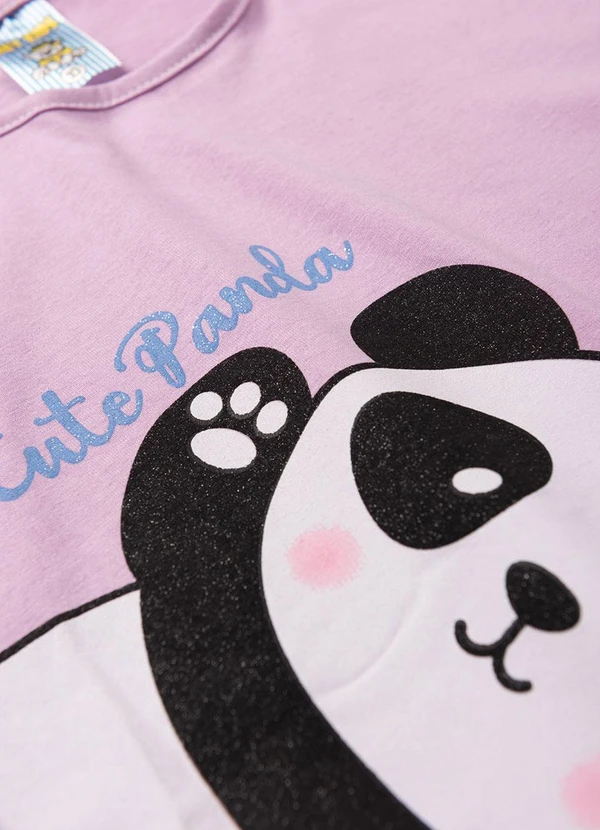 Atelie da Crianca - Pijama Feminino Verão Cute Panda Rosa 4