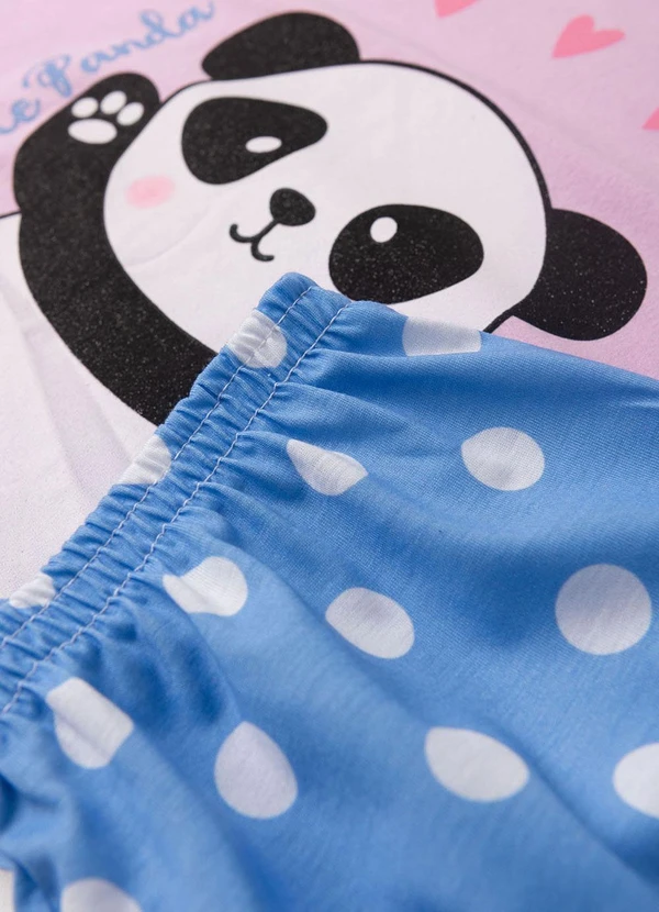 Atelie da Crianca - Pijama Feminino Verão Cute Panda Rosa 5