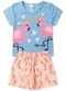 Atelie da Crianca - Pijama Feminino Verão Flamingo Cinza - variação: Azul