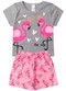 Atelie da Crianca - Pijama Feminino Verão Flamingo Cinza - variação: Cinza