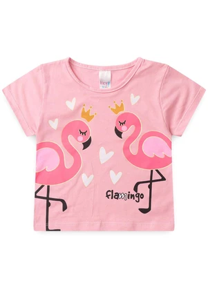 Atelie da Crianca - Pijama Feminino Verão Flamingo Rosa - ATELIE DA CRIANCA