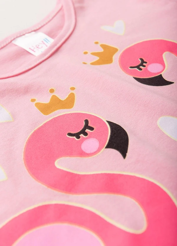 Atelie da Crianca - Pijama Feminino Verão Flamingo Rosa 5