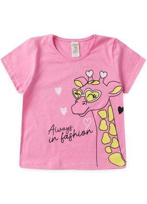 Atelie da Crianca - Pijama Feminino Verão Girafa Roxo - ATELIE DA CRIANCA