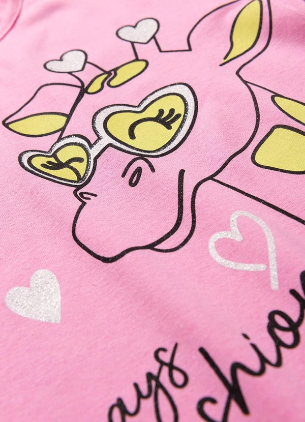 Atelie da Crianca - Pijama Feminino Verão Girafa Roxo 5