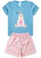 Atelie da Crianca - Pijama Feminino Verão Hi Bear Cinza - variação: Azul
