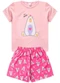 Atelie da Crianca - Pijama Feminino Verão Hi Bear Cinza - variação: Rosa