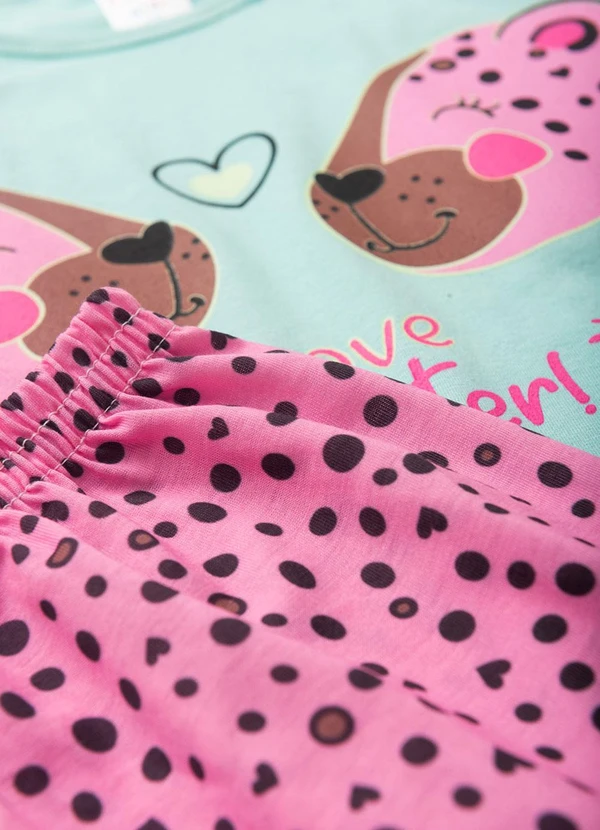 Atelie da Crianca - Pijama Feminino Verão I Love My Sister Azul 4