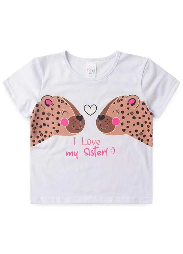 Atelie da Crianca - Pijama Feminino Verão I Love My Sister Branco 2
